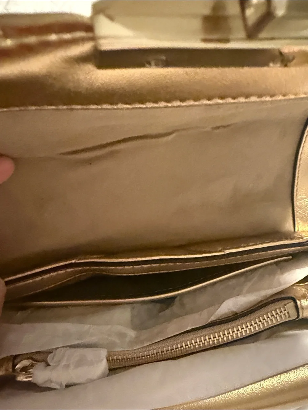Michael Kors Metallic Gold Quilted Crossbody Bag